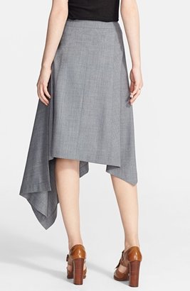 Michael Kors Asymmetrical Hem Tropical Wool Skirt
