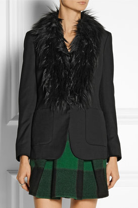 Band Of Outsiders Faux fur-trimmed wool-twill blazer