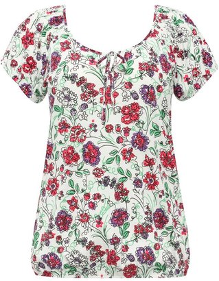 M&Co Plus floral gypsy top