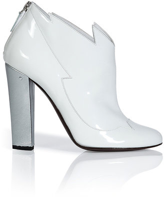 Laurence Dacade White and Silver Patent Leather Booties