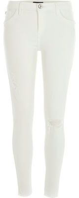 River Island White ripped Amelie superskinny reform jeans