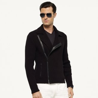 Ralph Lauren Black Label Denim Asymmetrical Knit Jacket