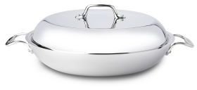 All-Clad Tri-Ply Stainless Steel Braiser with Domed Lid, 4 quart