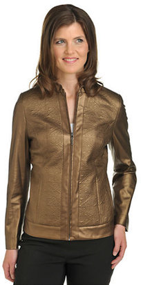 Allison Daley Faux Butter Leather Quilted Jacket-COPPER-10
