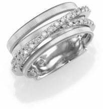 Marco Bicego Goa Diamond & 18K White Gold Five-Strand Ring