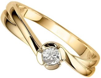 Love DIAMOND 9 Carat Yellow Gold 18 Point Diamond Twist Set Ring