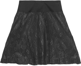 Karl Lagerfeld Paris Amanda coated cotton-blend lace mini skirt