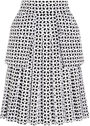 Alexander McQueen Bonded laser-cut cotton-poplin skirt