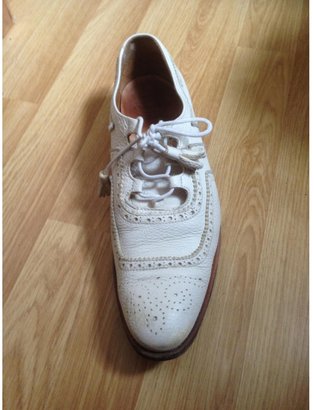 Church's White Exotic leathers Flats
