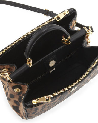 Dolce & Gabbana Sicily Mini Shopper Satchel Bag, Leopard