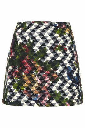 Topshop Womens Blur Floral Print Pelmet Skirt - Multi