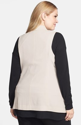 Eileen Fisher Shawl Collar Silk Vest (Plus Size)