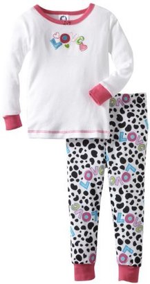 Gerber Baby-Girls Infant 2 Piece Plain Top With Dalmatian Printed Pajama Pant