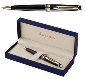 Waterman Lacquer black gold trim expert 3 medium ball pen