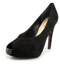 GUESS Hytner Womens Peep Toe Leather Pumps Heels Shoes