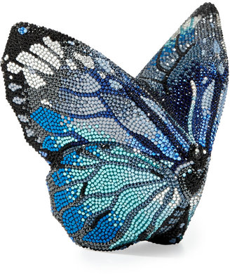 Judith Leiber Mila New Butterfly Minaudiere, Silver/Aquamarine