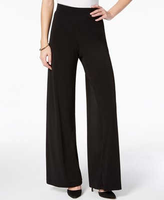 NY Collection Petite Mid Rise Pull On Wide-Leg Palazzo Pant - ShopStyle