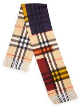 Burberry Kid's Cashmere Check Colorblock Scarf