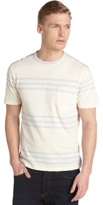 French Connection blue and oatmeal striped cotton jersey t-shirt