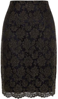 House of Fraser Almost Famous Floral metallic pencil skirt