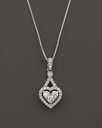 Bloomingdale's Diamond Heart Pendant Necklace in 14K White Gold, .30 ct. t.w.