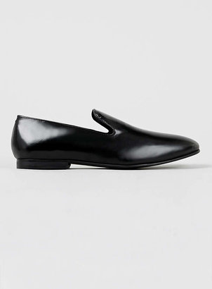 Topman Alfie Slipper Black Leather Smart Loafers