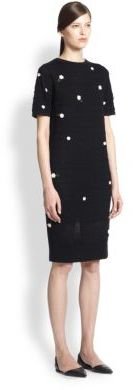 Band Of Outsiders Flower Appliqué Sweater Dress