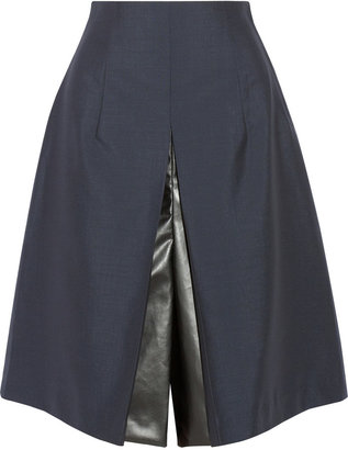 Toga Pleated wool and mohair-blend culottes