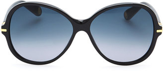 Marc Jacobs Round 503 Gradient Sunglasses, Black/Blue
