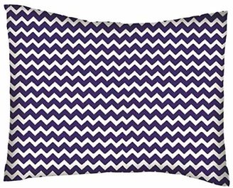SheetWorld Percale Twin Pillow Case - Purple Chevron Zigzag - Made In USA