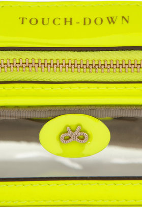 Anya Hindmarch In Flight neon patent leather-trimmed travel case