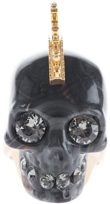 Alexander McQueen mohican skull cocktail ring