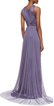 Catherine Deane Sleeveless Draped Gown with Shirred Bodice