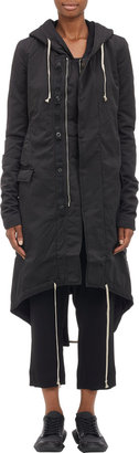 Rick Owens Flannel-Lined Faille Coat