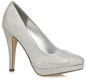Call it SPRING Silver metallic 'Magnia' high court shoes