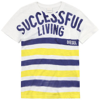 Diesel striped flamed cotton t-shirt