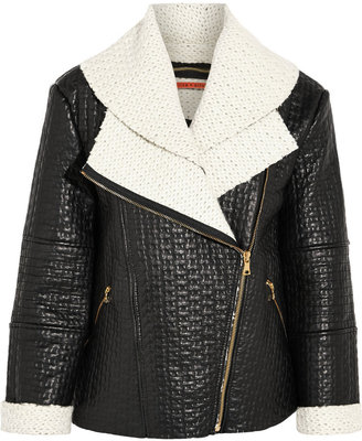 Alice + Olivia Carrie textured-leather jacket