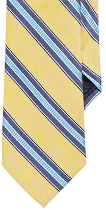 Nautica Wide Ribbon Striped Silk Tie-YELLOW-One Size