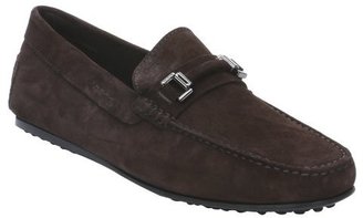 Tod's dark brown suede 'Gommino' driving loafers