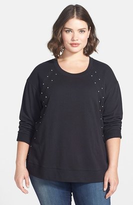 Sejour Studded French Terry Sweatshirt (Plus Size)