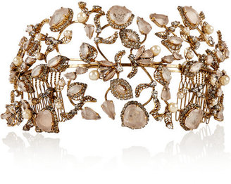 Erickson Beamon Telepathic gold-plated, Swarovski crystal and faux pearl headband