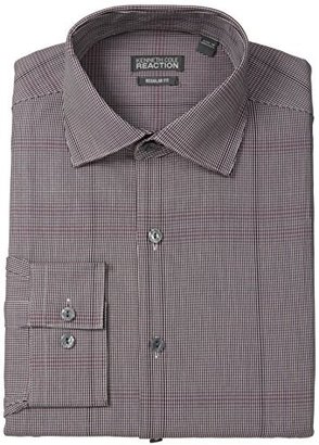 Kenneth Cole Reaction Men's Regular Fit Maroon Check
