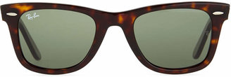 Ray-Ban Classic Wayfarer Sunglasses, Tortoise/Green Lens