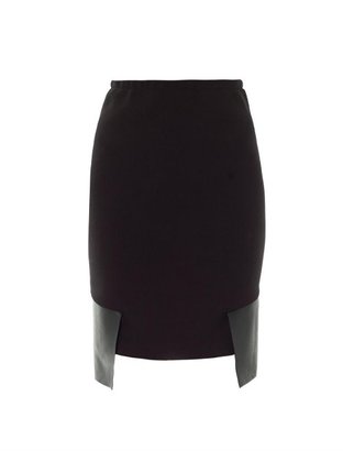 Dion Lee Leather panel knitted pencil skirt