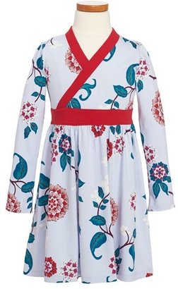 Tea Collection 'Gefühlvoll' Long Sleeve Wrap Dress (Toddler Girls, Little Girls & Big Girls)
