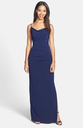 Laundry by Shelli Segal Shirred Matte Jersey Gown