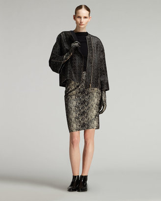 Lanvin Boxy Spotted Calf Hair Jacket