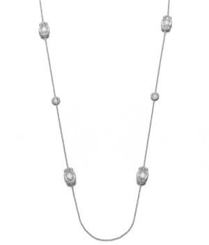 Long Faceted Station Necklace