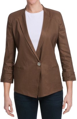 Paperwhite Stretch Linen Blend Jacket - 3/4 Sleeve (For Women)