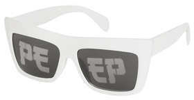 Topshop Womens Peep Slogan Lense Sunglasses - White